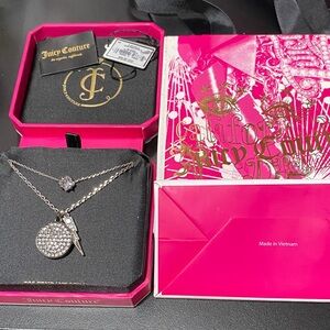 Juicy Couture vintage Silver Necklace with Crystal Accents